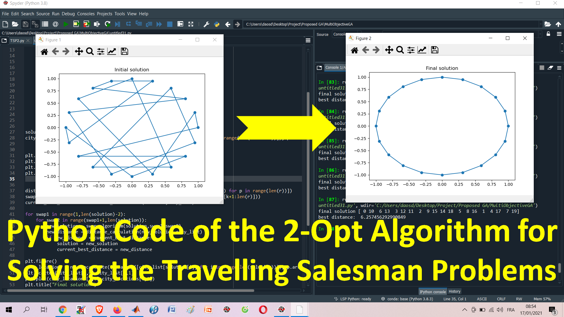 Python Code of the 2-Opt Algorithm for Solving the Traveling Salesman Problems