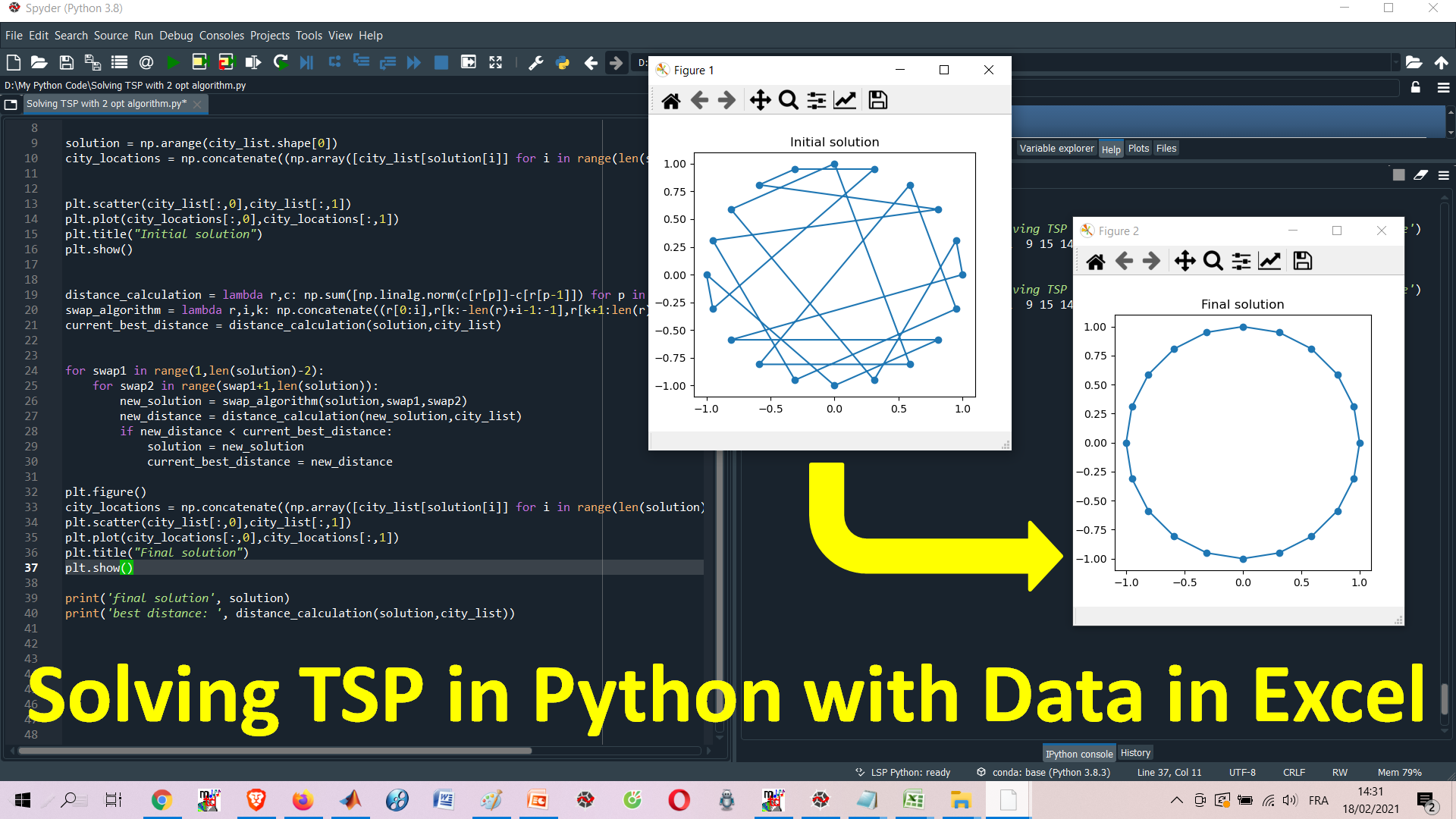 Solving TSP in Python with Data in Excel