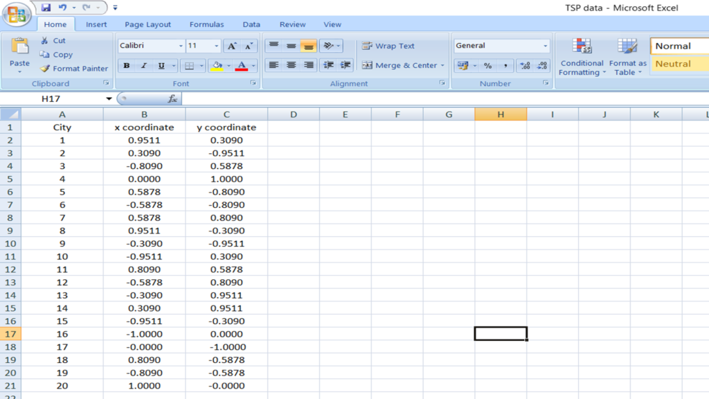 Solving TSP in Python with Data in Excel