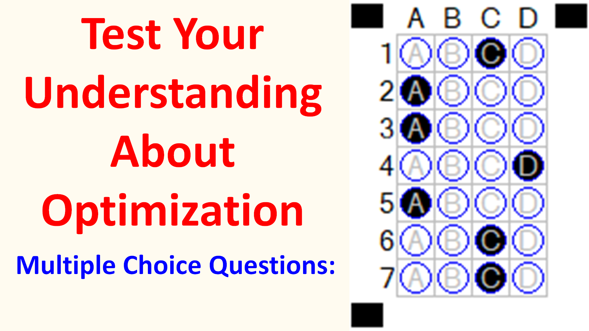 Test Your Understanding About Optimization