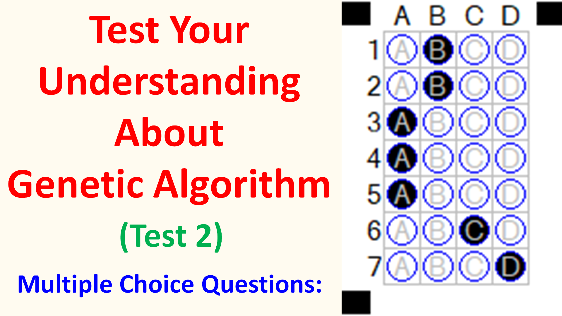 Test Your Understanding About Genetic Algorithm (Test 2)